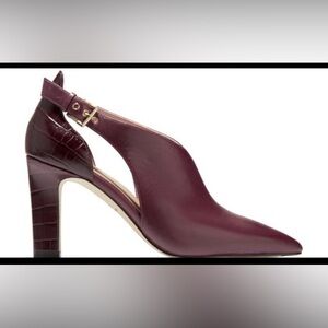 Cole Haan Burgundy Pinot Leather/Croc Mix Bootie Shoe (Shoetie) - Size 7 (EU 38)